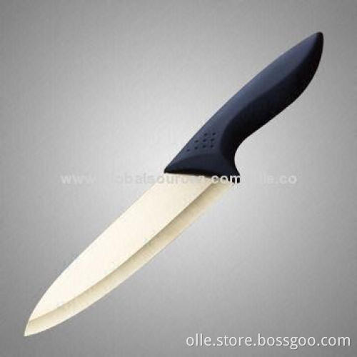Ceramic Chef Knife with Titanium Golden Color Coating